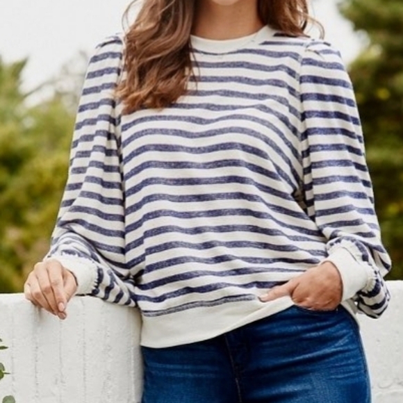 Democracy striped sweatshirt, size large - Picture 1 of 5